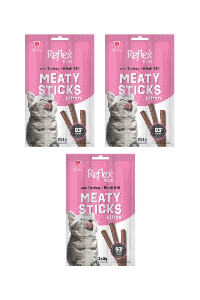 Hindili Stick Yavru Kedi Ödül Maması 3x5 Gr - 3 Paket